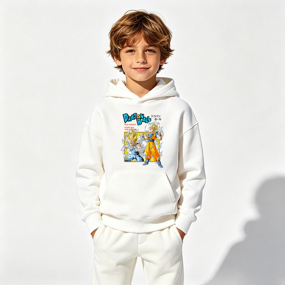 Dragon Ball Anime Graphic Hoodie for Kids Cartoon Print Cotton Tee