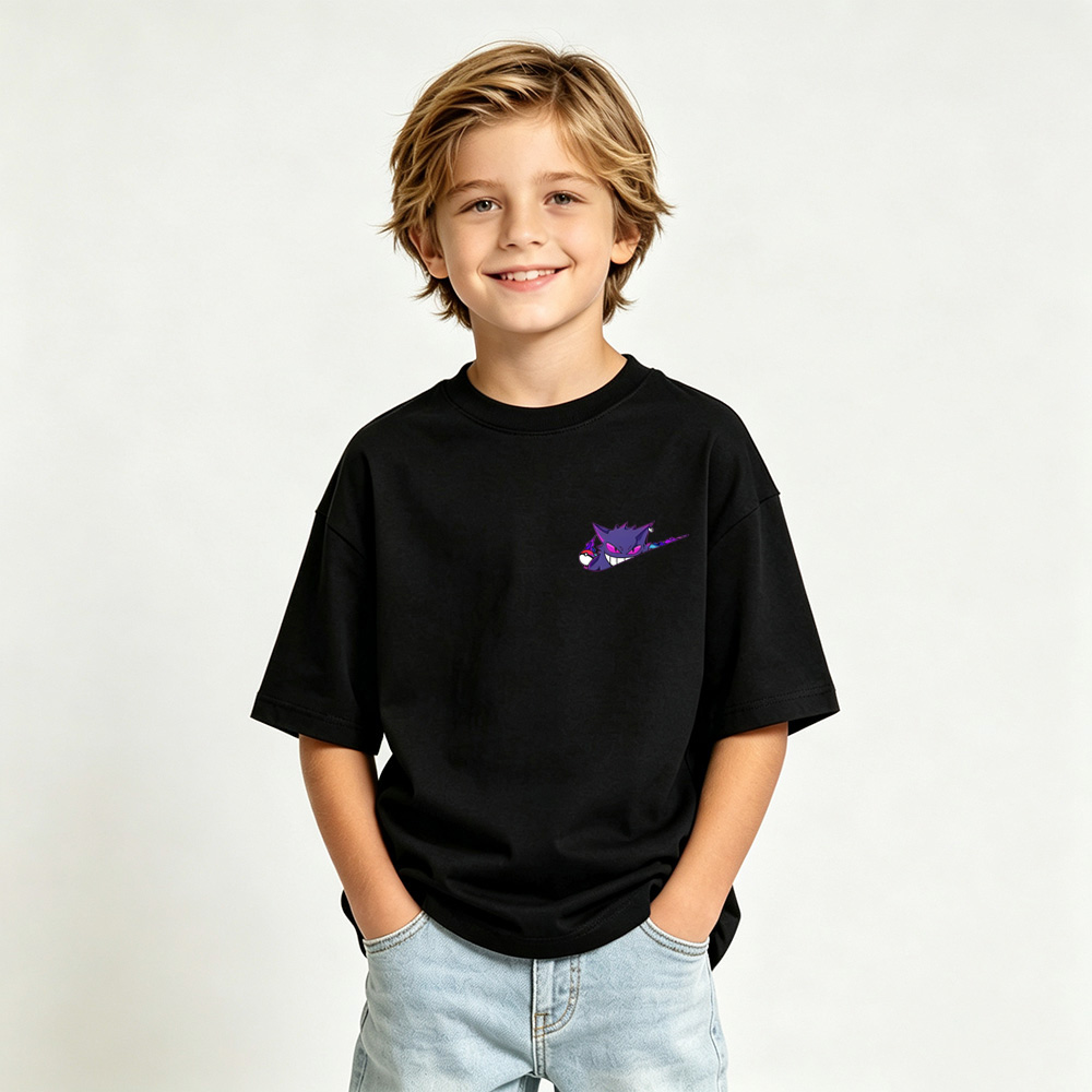 Pokémon Anime Graphic T-Shirt for Gengar Kids Cartoon Print Cotton Tee