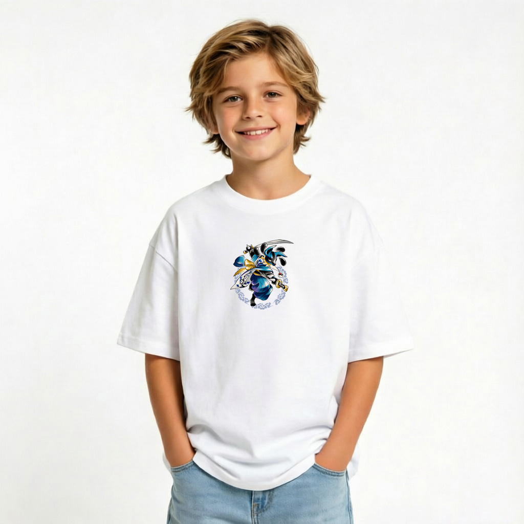 Pokémon Anime Graphic T-Shirt for Lucario Kids Cartoon Print Cotton Tee