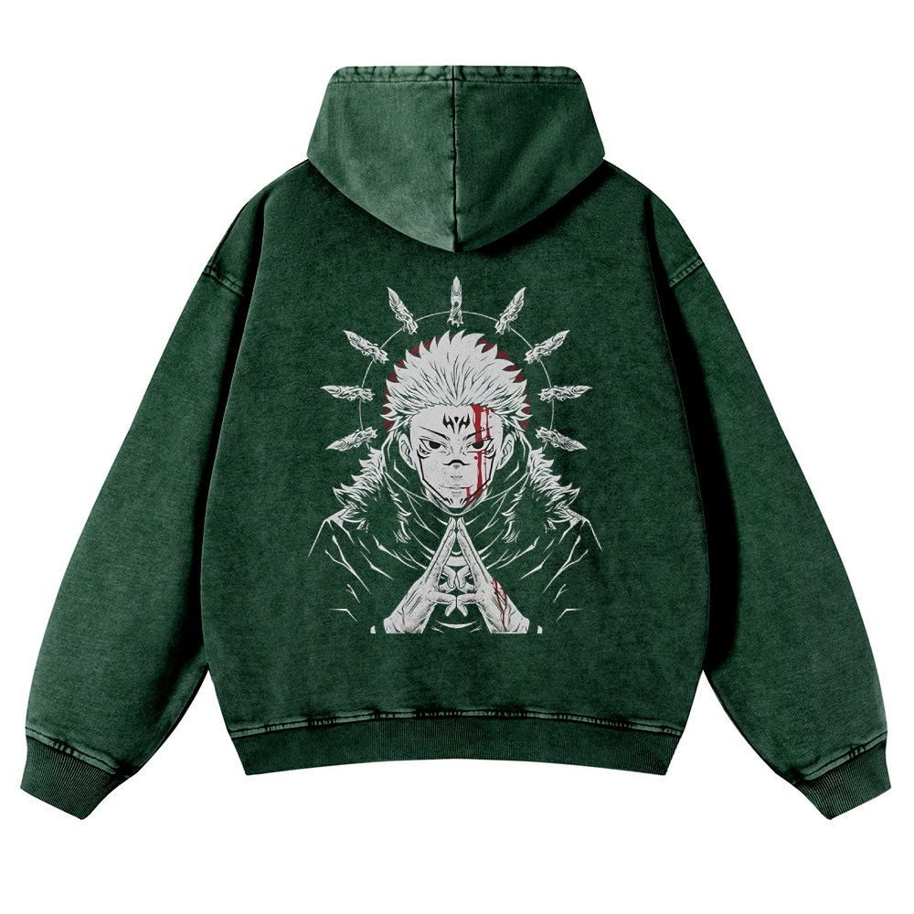 Vintage Washed Hoodie-AnimeClothe