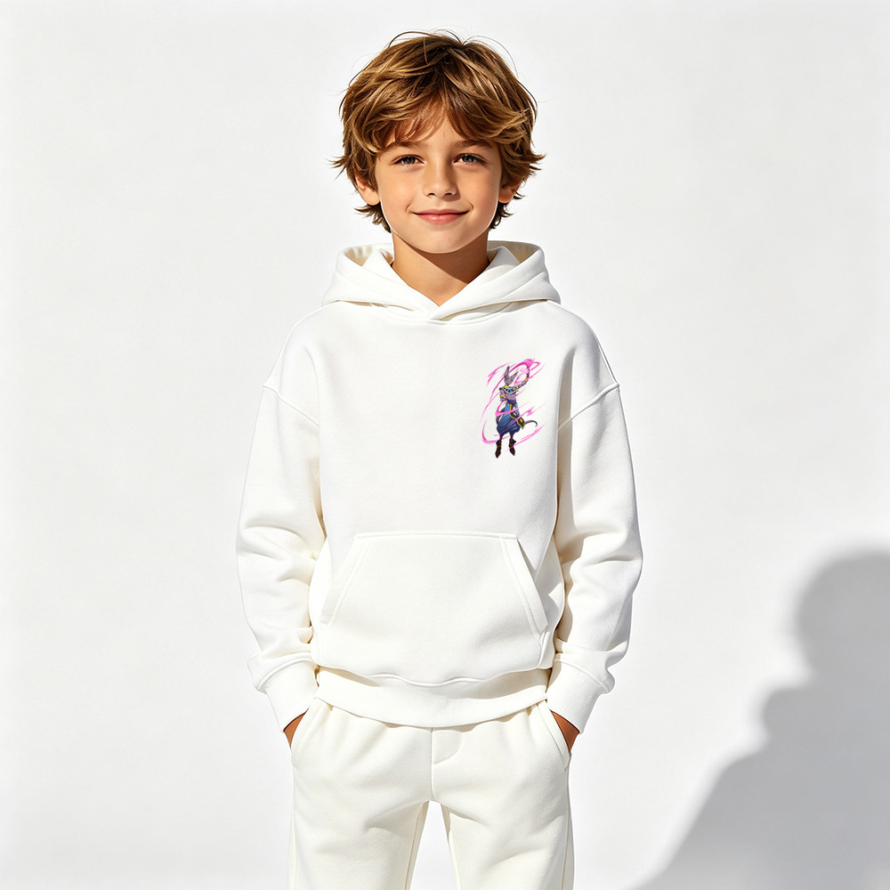 Dragon Ball Anime Graphic Hoodie for Beerus Kids Cartoon Print Cotton Tee