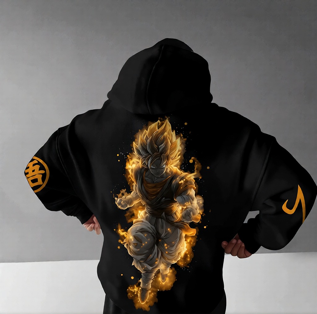 Unisex Anime Print  Casual Oversized Hoodie