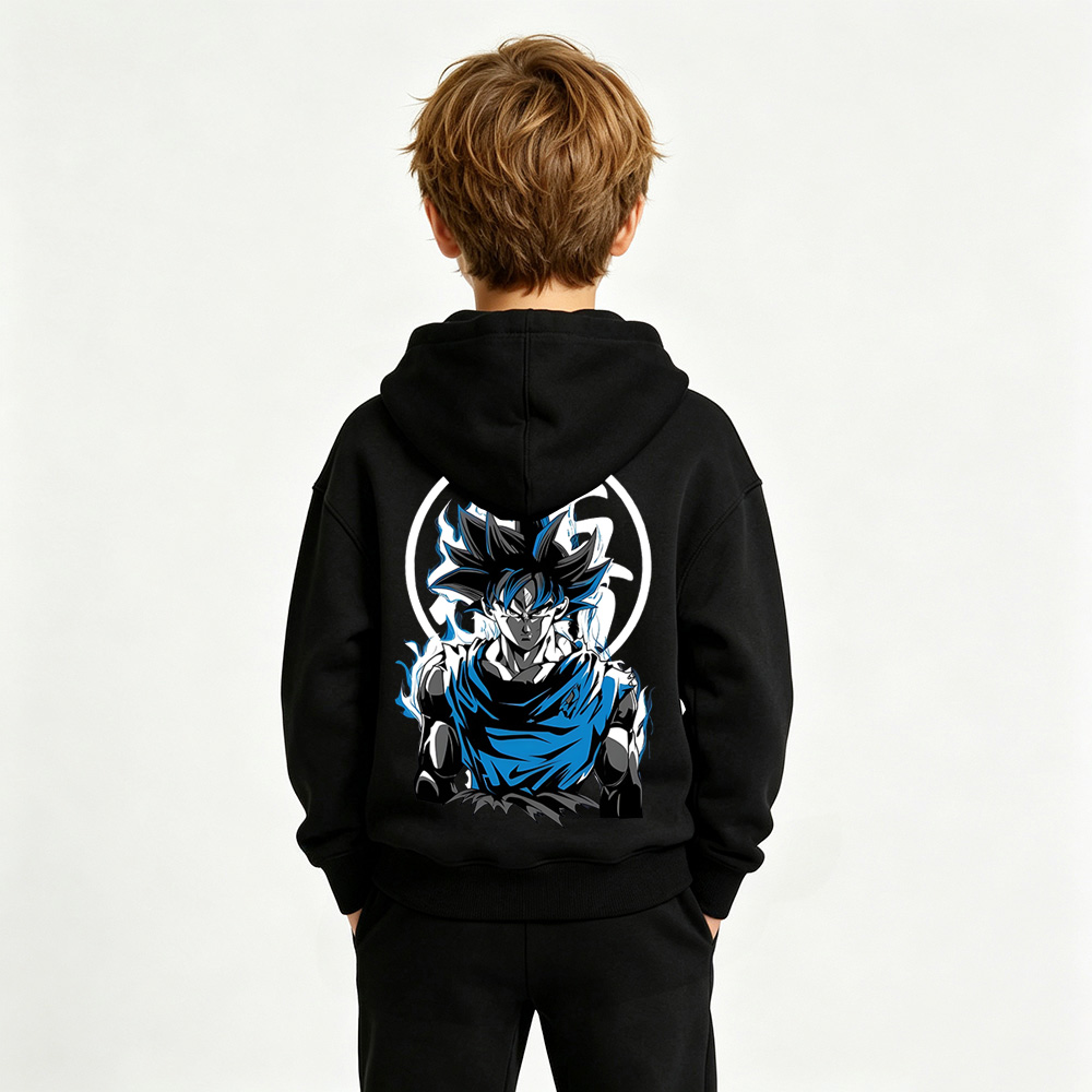 Dragon Ball Anime Graphic Hoodie for Goku Kids Cartoon Print Cotton Tee