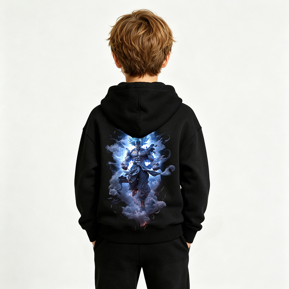 Dragon Ball Anime Graphic Hoodie for Goku Kids Cartoon Print Cotton Tee