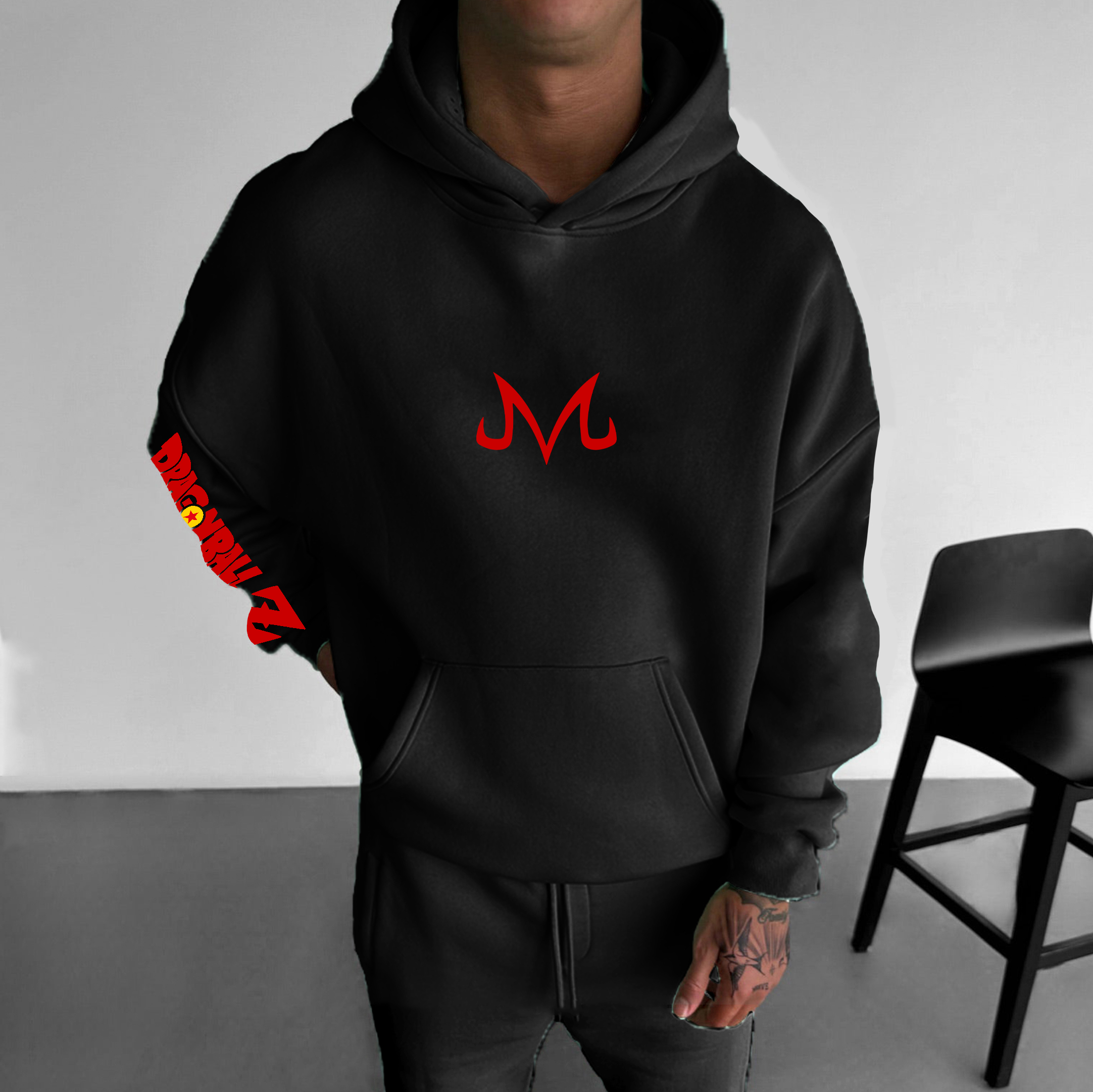 Unisex Anime Print  Casual Oversized Hoodie-AnimeClothe