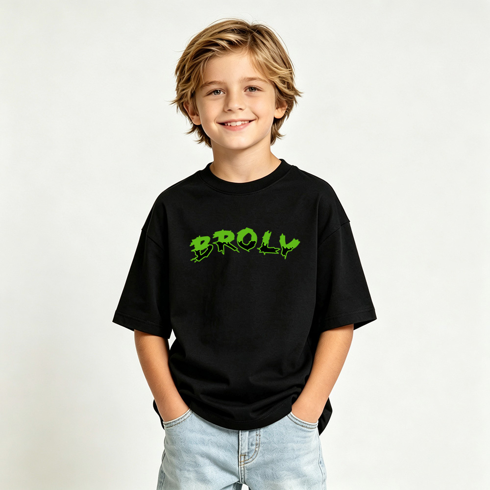 Dragon Ball Anime Graphic Hoodie for Broly Kids Cartoon Print Cotton Tee