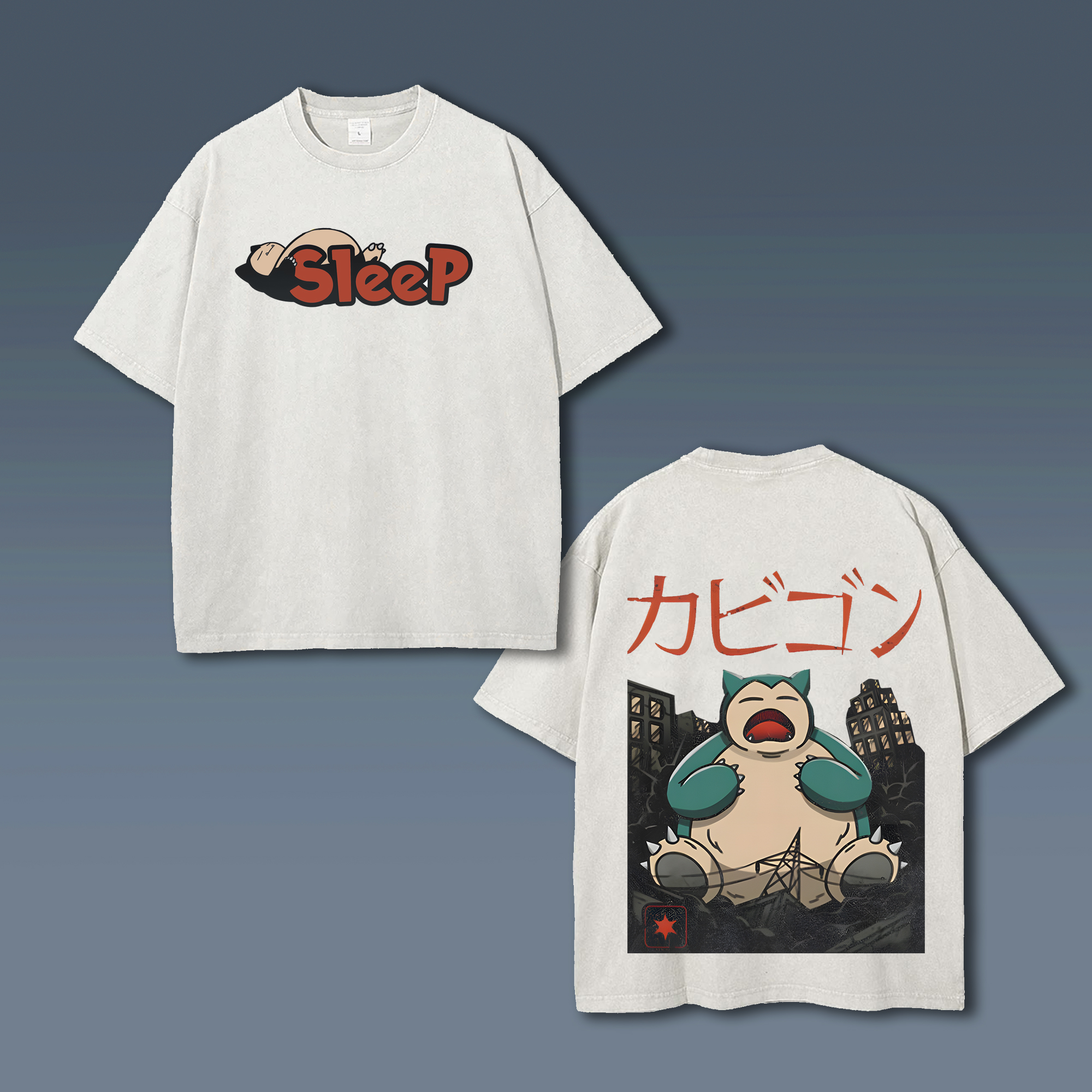 Unisex  Anime Style Vintage Washed T-Shirt-AnimeClothe