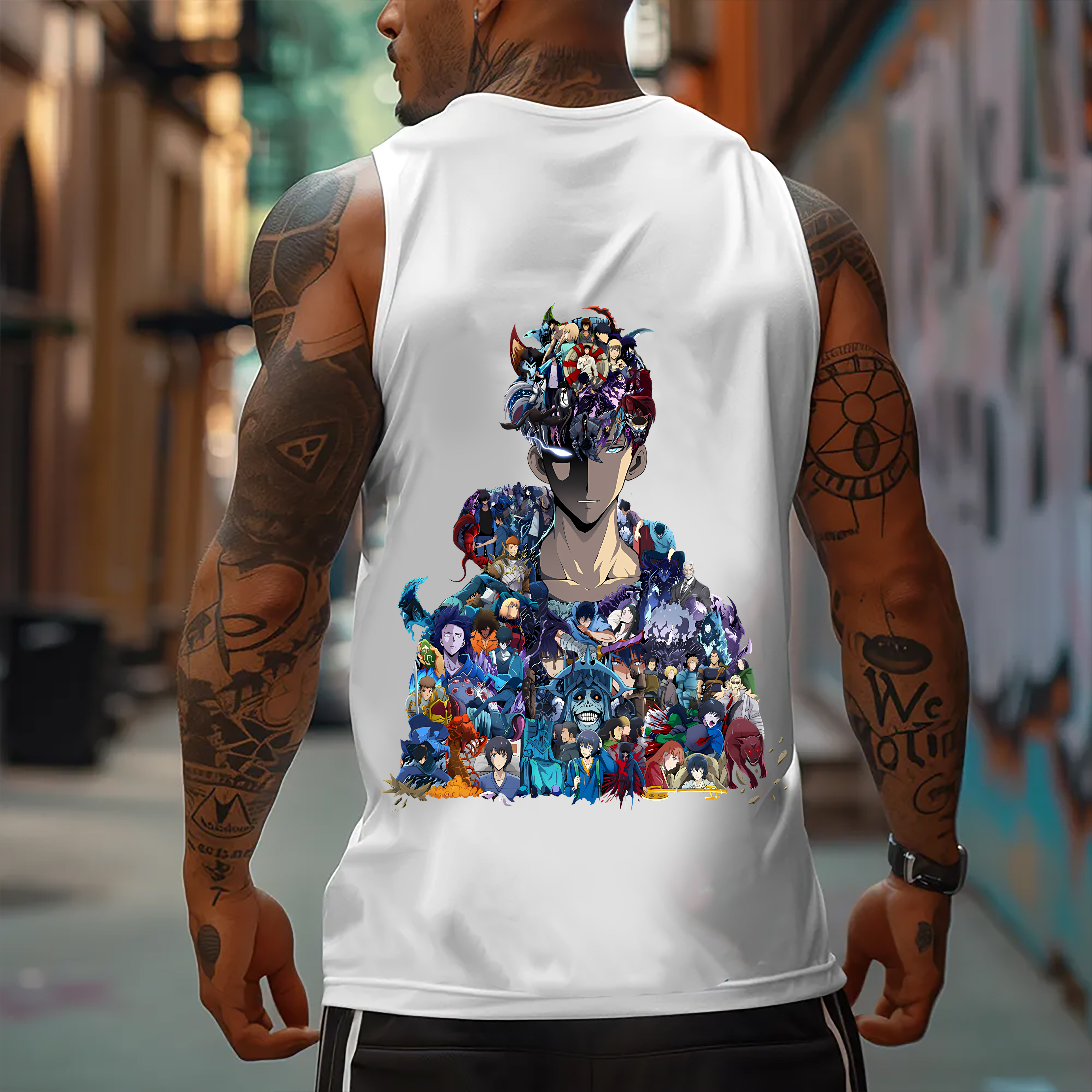 Solo Leveling Igris Oversized Anime Print Gym Tank Top-AnimeClothe