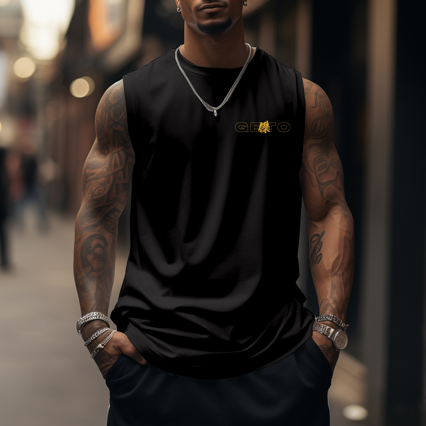 Oversized Anime Print Tank Top-AnimeClothe