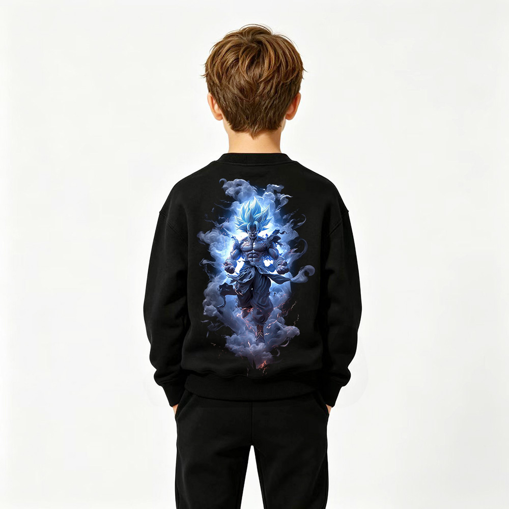 Dragon Ball Anime Graphic Crewneck Sweatshirt for Goku Kids Cartoon Print Cotton Tee