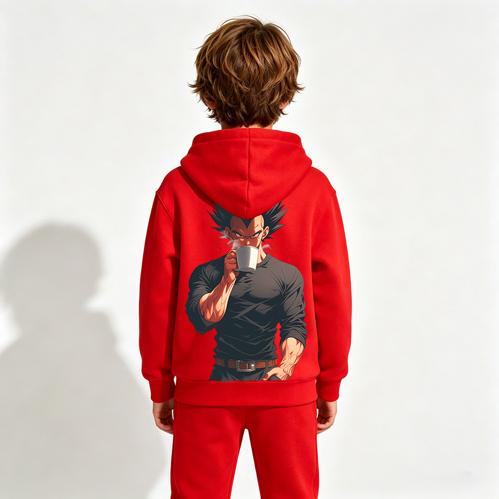 Dragon Ball Vegeta Anime Graphic Hoodie for Kids Cartoon Print Cotton Tee