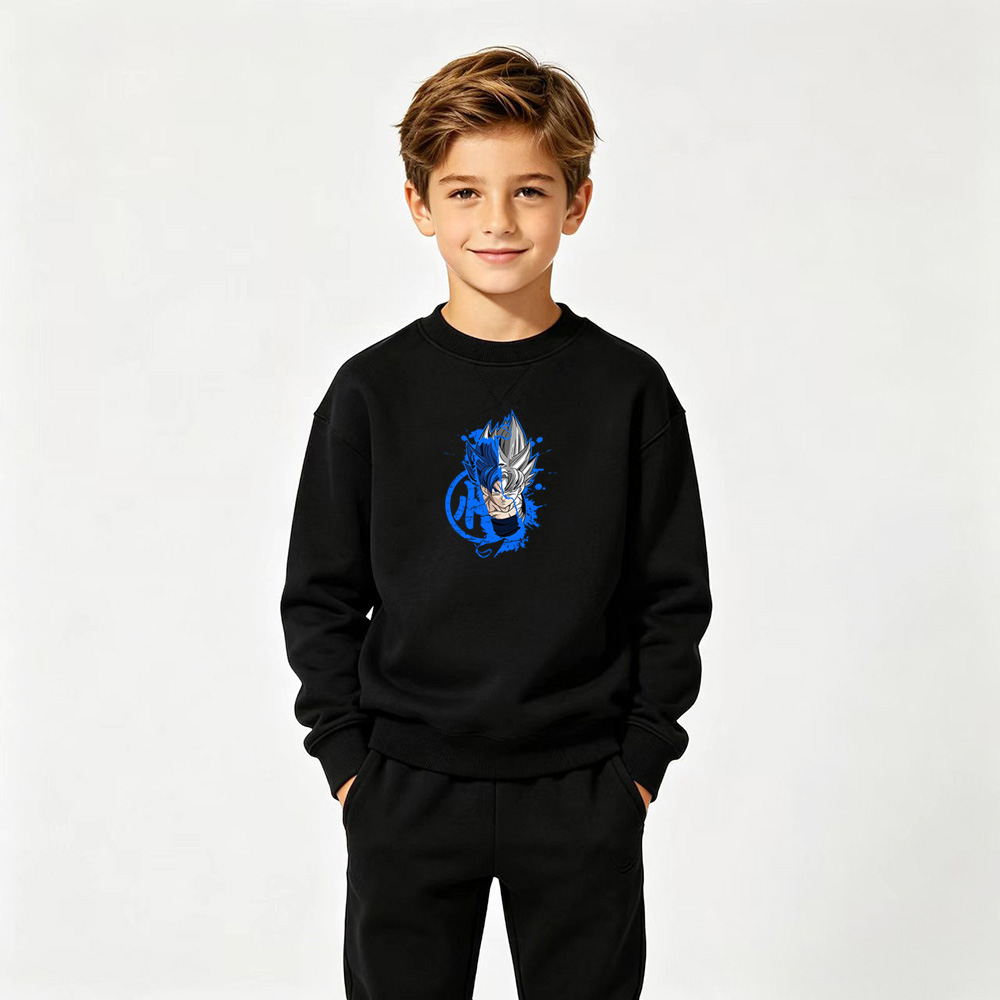 Dragon Ball Anime Graphic Crewneck Sweatshirt for Vegeta Kids Cartoon Print Cotton Tee