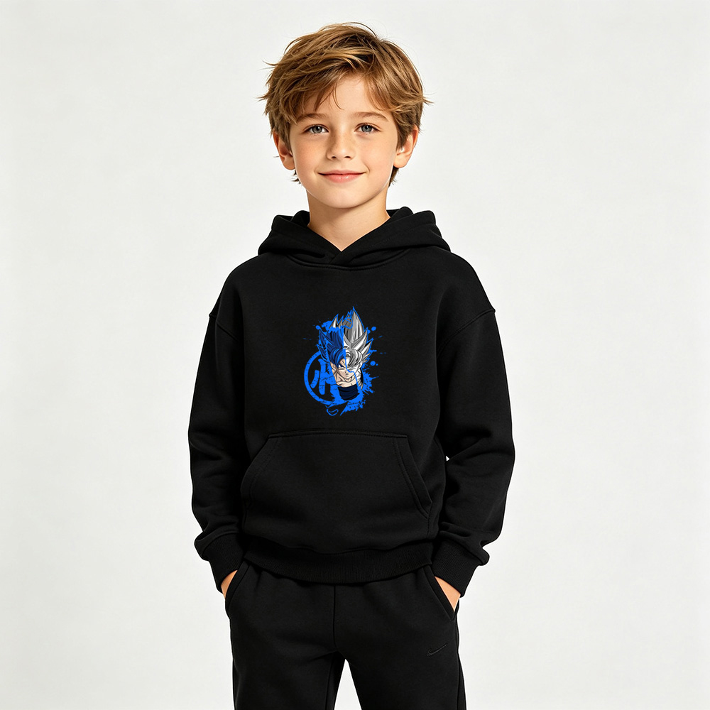 Dragon Ball Anime Graphic Hoodie for Vegeta Kids Cartoon Print Cotton Tee