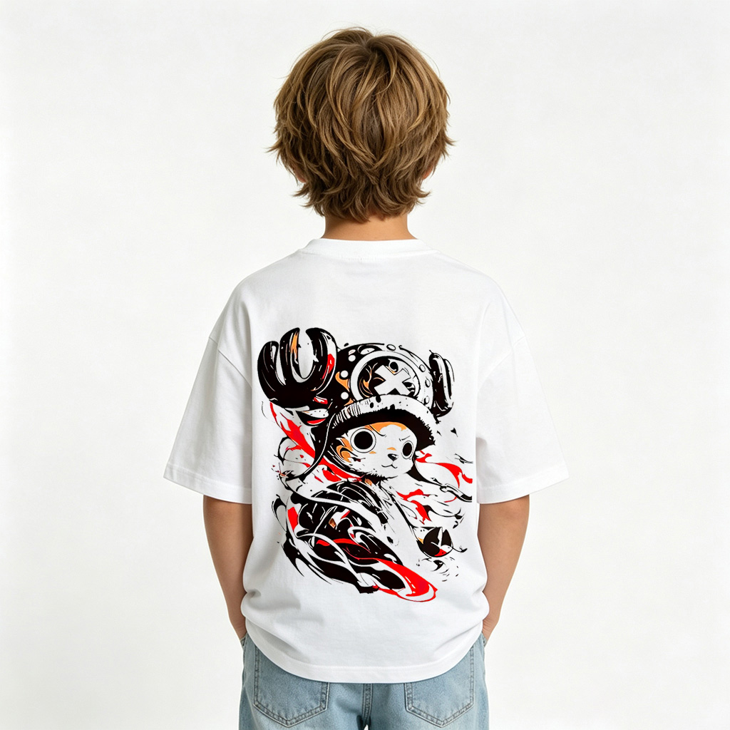 One Piece Anime Graphic T-Shirt for Chopper Kids Cartoon Print Cotton Tee