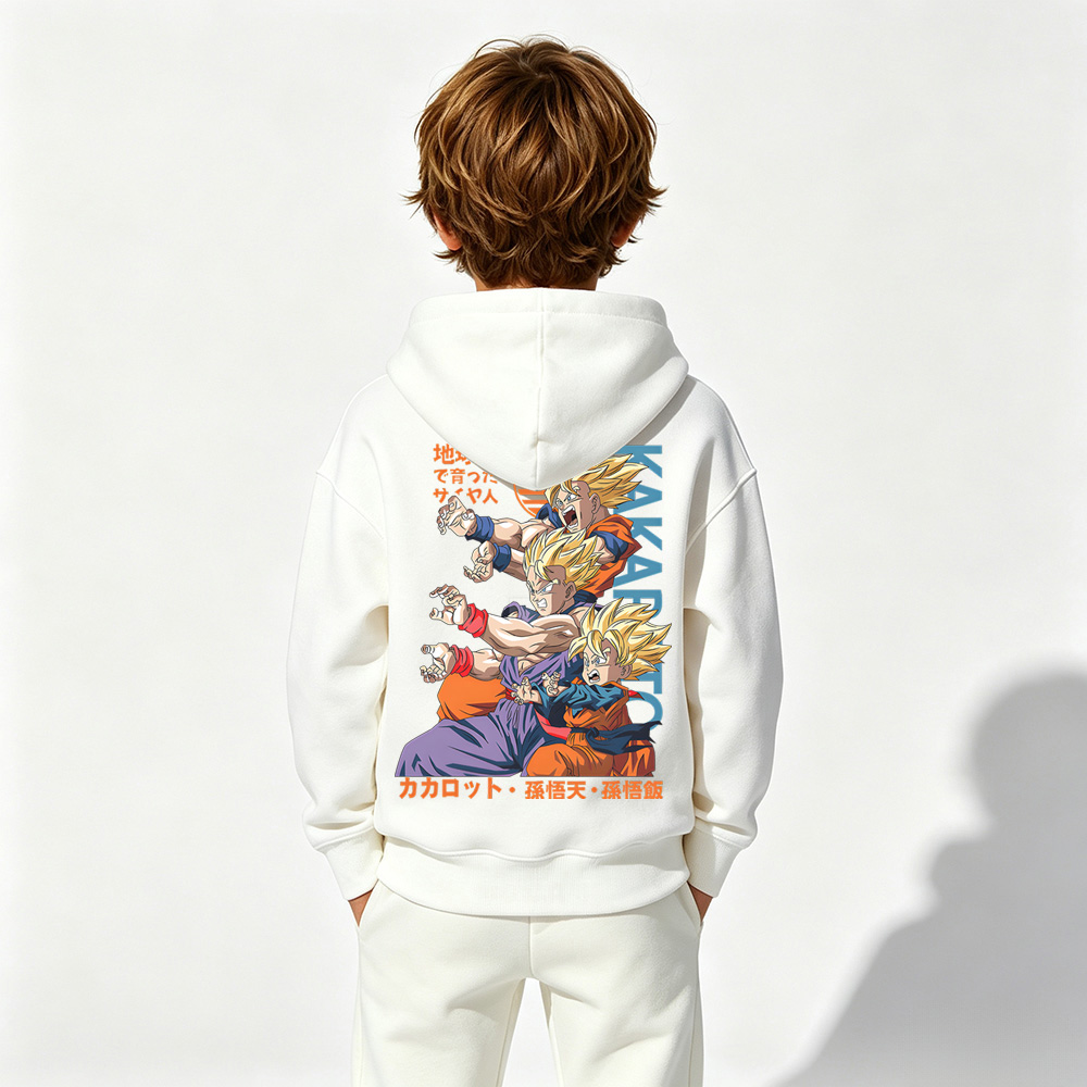Dragon Ball Anime Graphic Hoodie for Kids Cartoon Print Cotton Tee