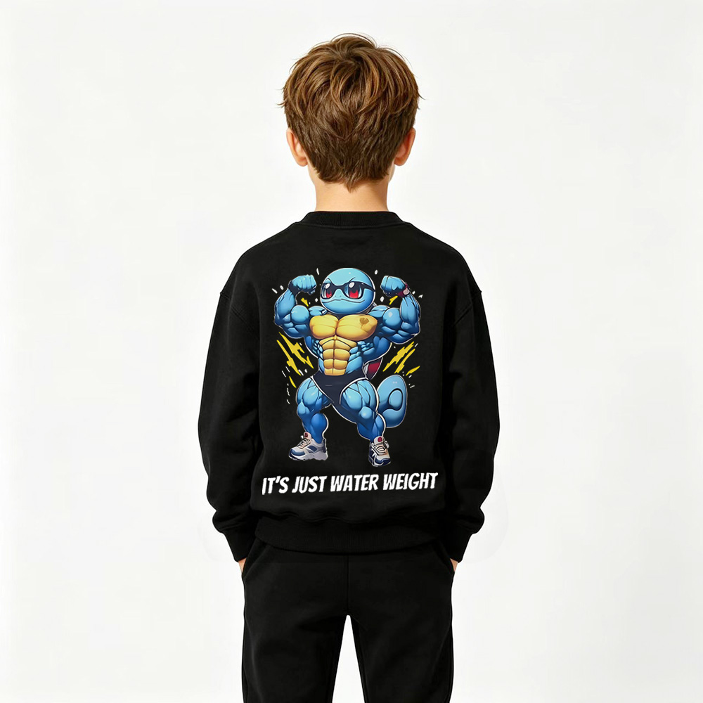 Pokémon Anime Graphic Crewneck Sweatshirt for Squirtle Kids Cartoon Print Cotton Tee