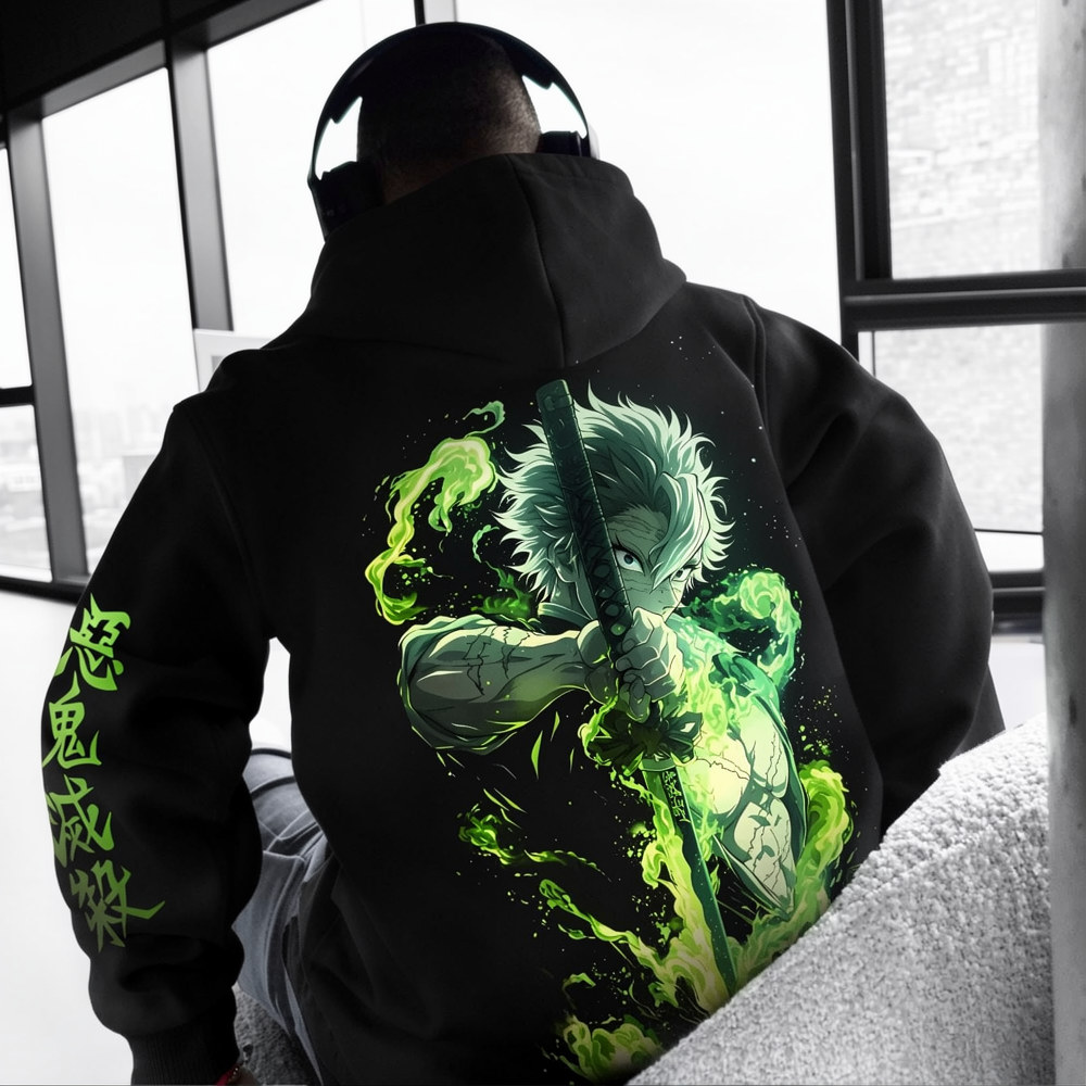 Unisex Demon Slayer Anime Graphic Streetwear Vintage Hoodie