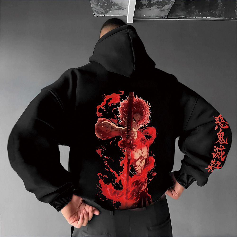 Unisex Demon Slayer Anime Graphic Streetwear Vintage Hoodie