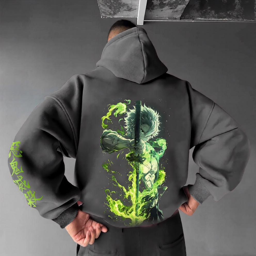 Unisex Demon Slayer Anime Graphic Streetwear Vintage Hoodie