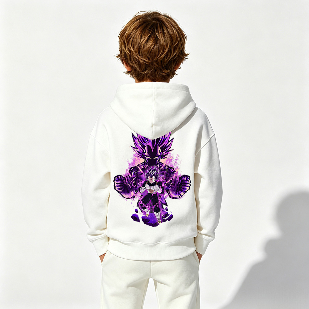 Dragon Ball Anime Graphic Hoodie for Kids Vegeta Cartoon Print Cotton Tee