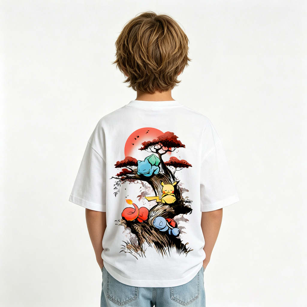 Pokémon Anime Graphic T-Shirt for Nami Kids Cartoon Print Cotton Tee