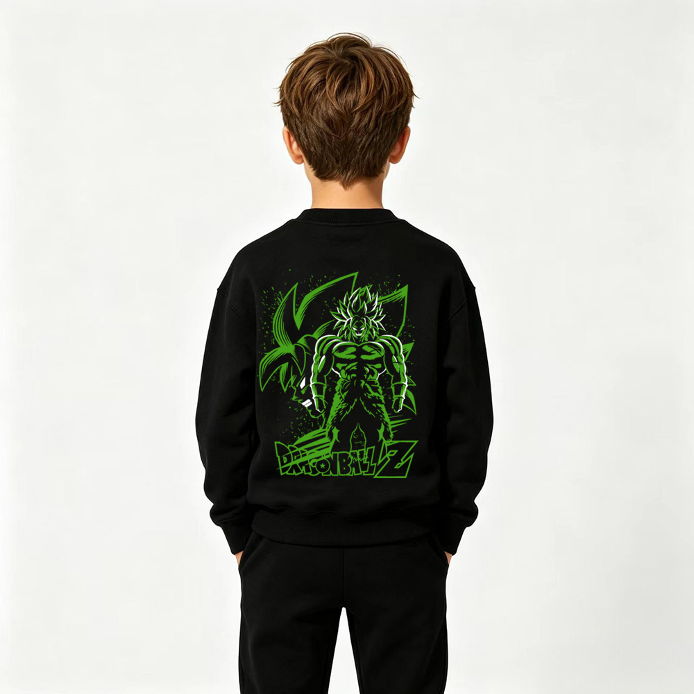 Dragon Ball Anime Graphic Crewneck Sweatshirt for Broly Kids Cartoon Print Cotton Tee