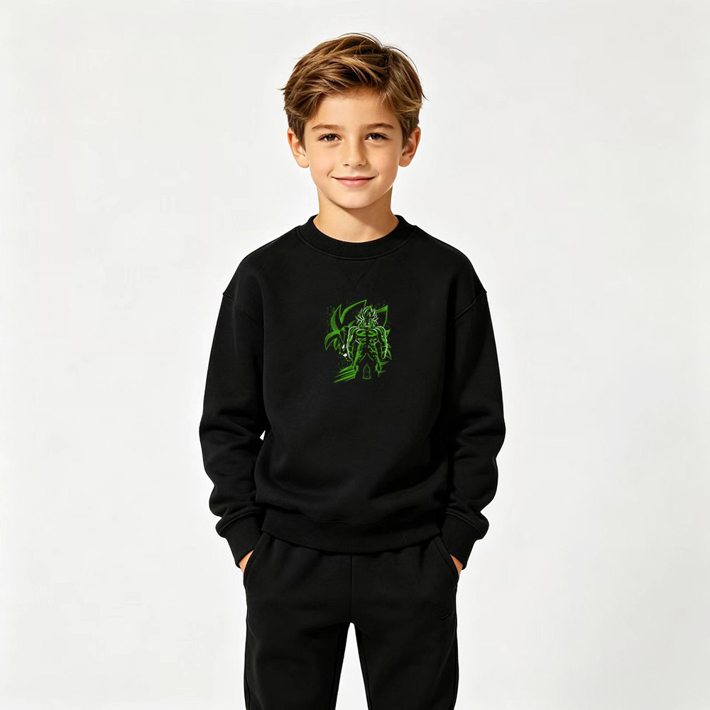 Dragon Ball Anime Graphic Crewneck Sweatshirt for Broly Kids Cartoon Print Cotton Tee