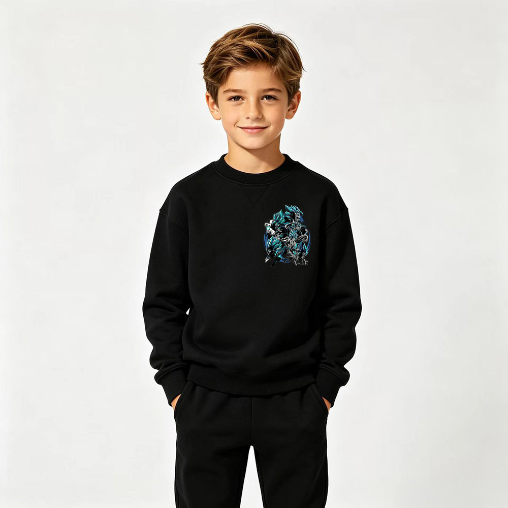 Dragon Ball Anime Graphic Crewneck Sweatshirt for Kids Cartoon Print Cotton Tee