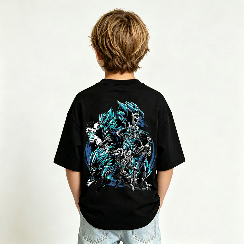 Dragon Ball Anime Graphic T-shirts for Kids Cartoon Print Cotton Tee