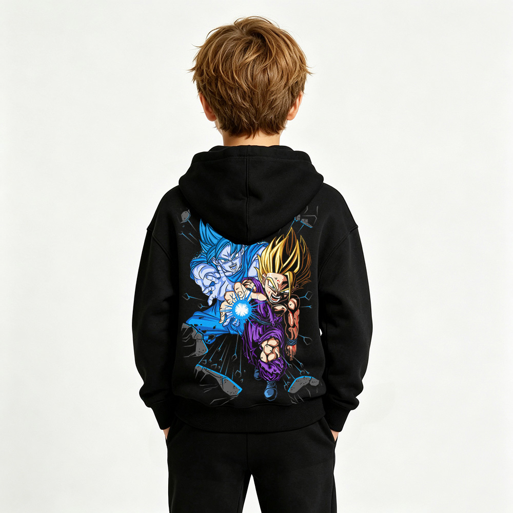 Dragon Ball Anime Graphic Hoodie for Kids Cartoon Print Cotton Tee