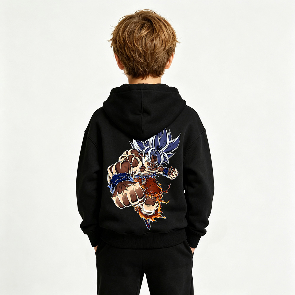 Dragon Ball Anime Graphic Hoodie for Goku Kids Cartoon Print Cotton Tee