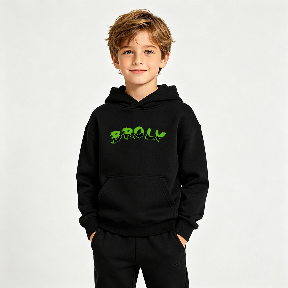 Dragon Ball Anime Graphic Hoodie for Broly Kids Cartoon Print Cotton Tee