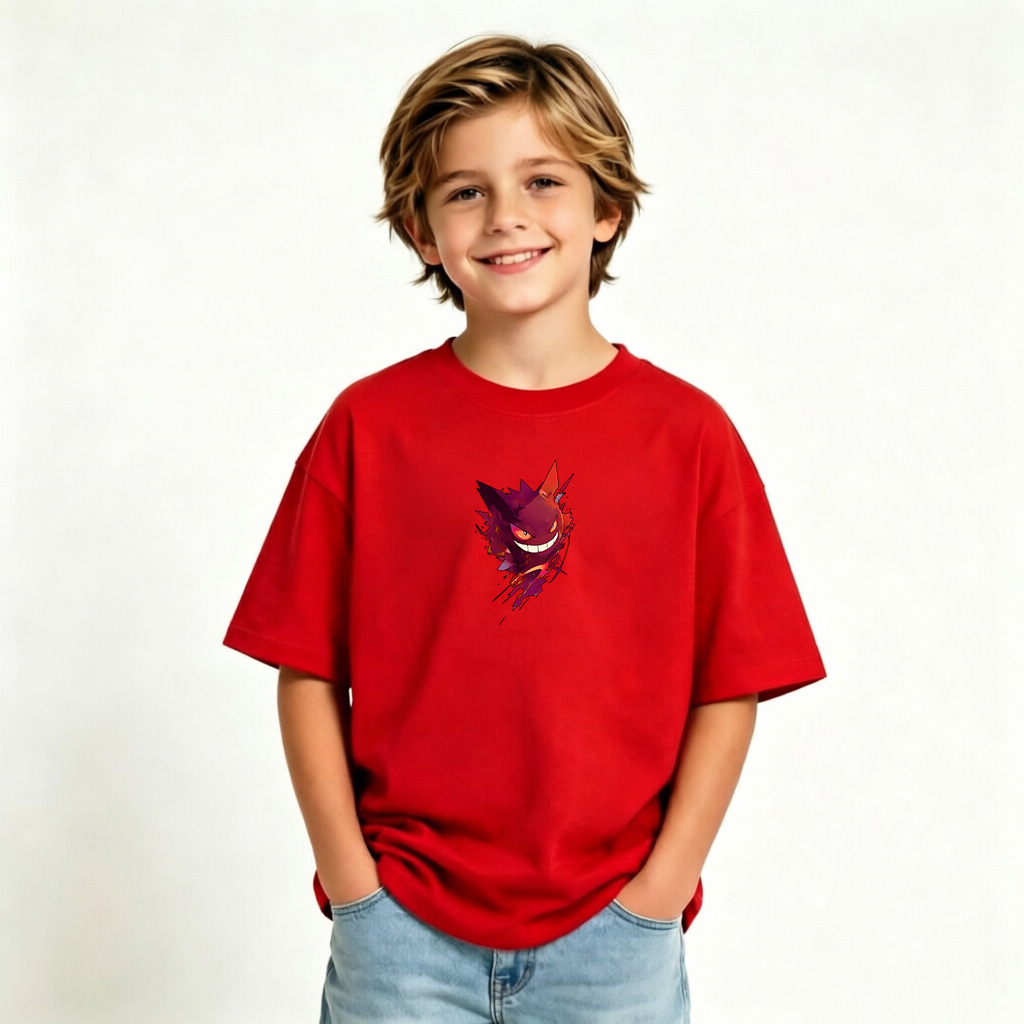Pokémon Gengar Anime Graphic T-Shirt for Kids Cartoon Print Cotton Tee