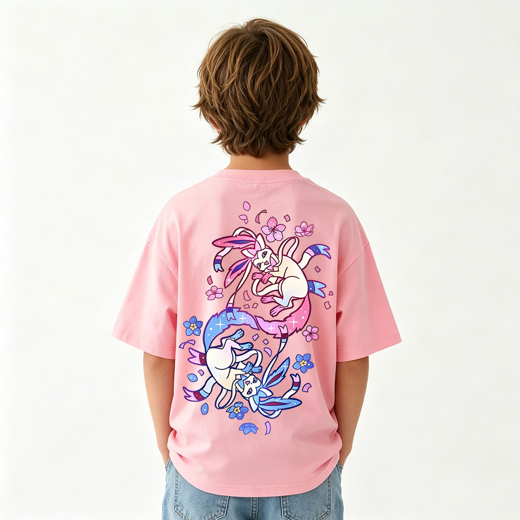 Pokémon Sylveon Anime Graphic T-Shirt for Kids Cartoon Print Cotton Tee