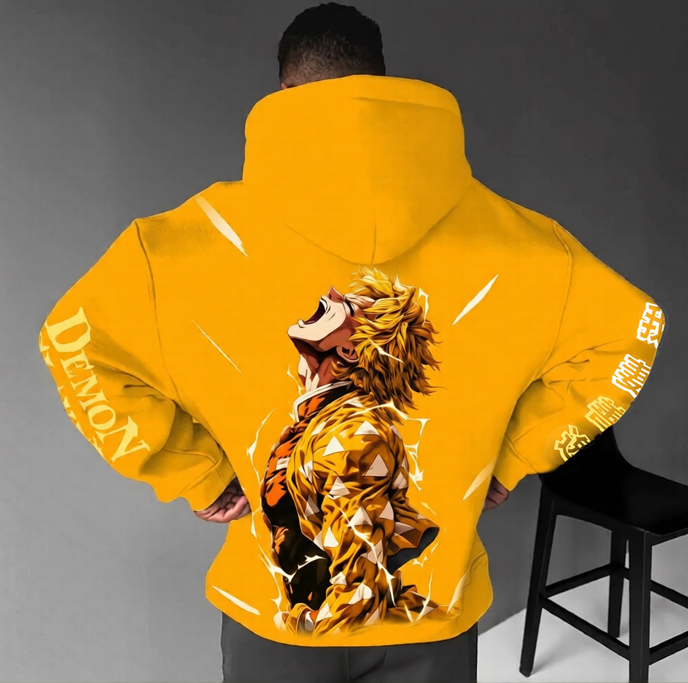 Unisex Demon Slayer Anime Graphic Streetwear Vintage Hoodie