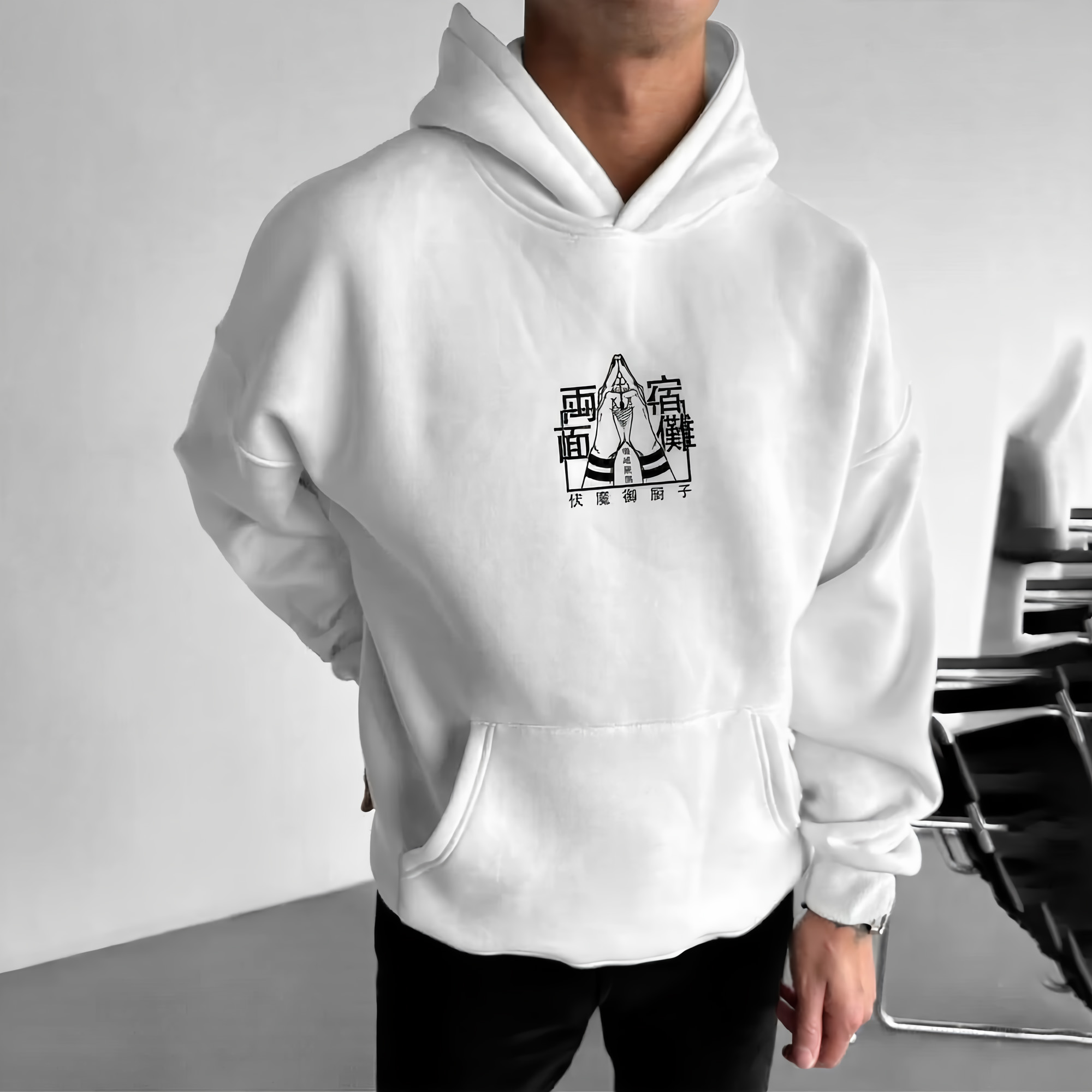 Jujutsu Kaisen Anime Theme Cartoon Print Cotton Hoodie