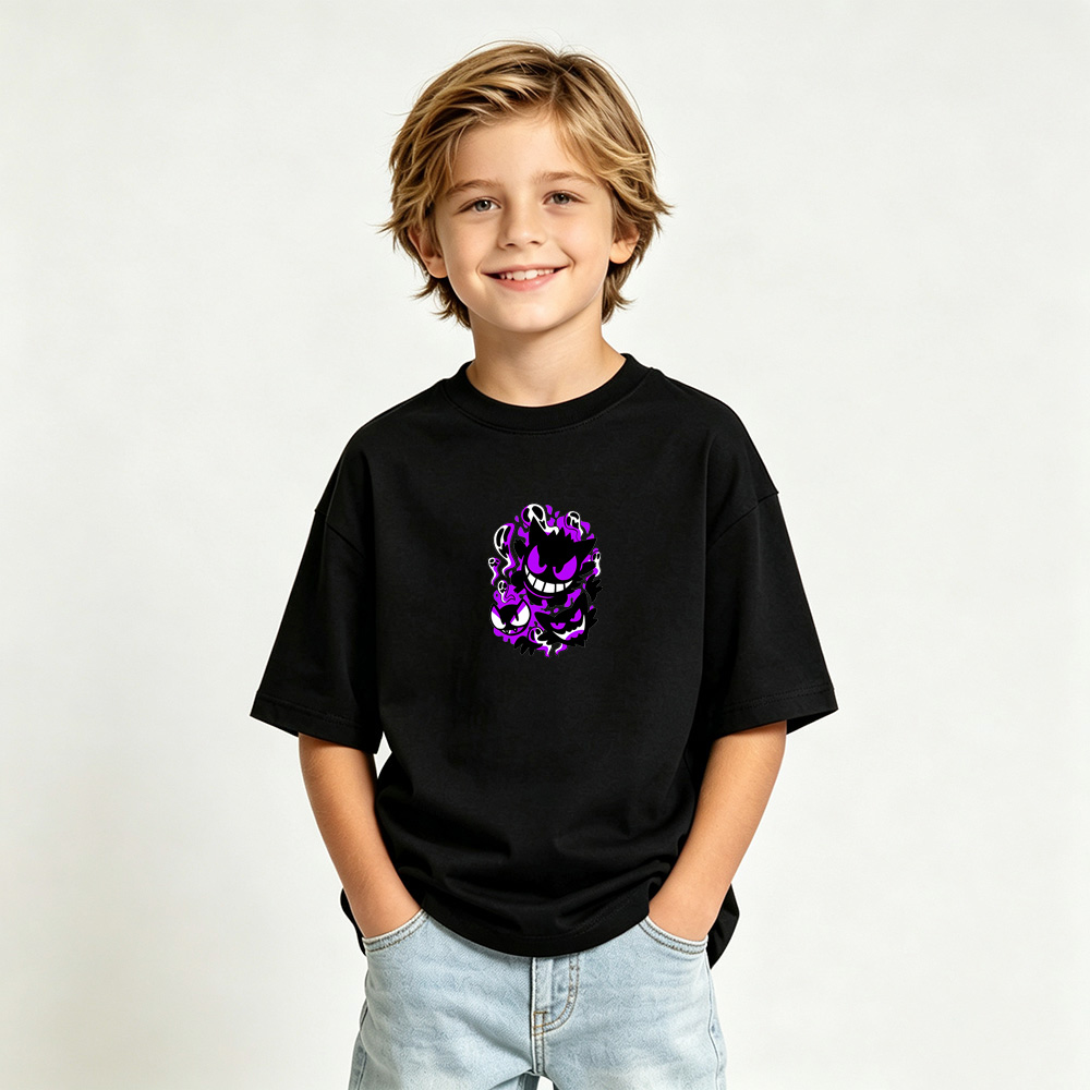 Pokémon Anime Graphic T-Shirt for Gengar Kids Cartoon Print Cotton Tee