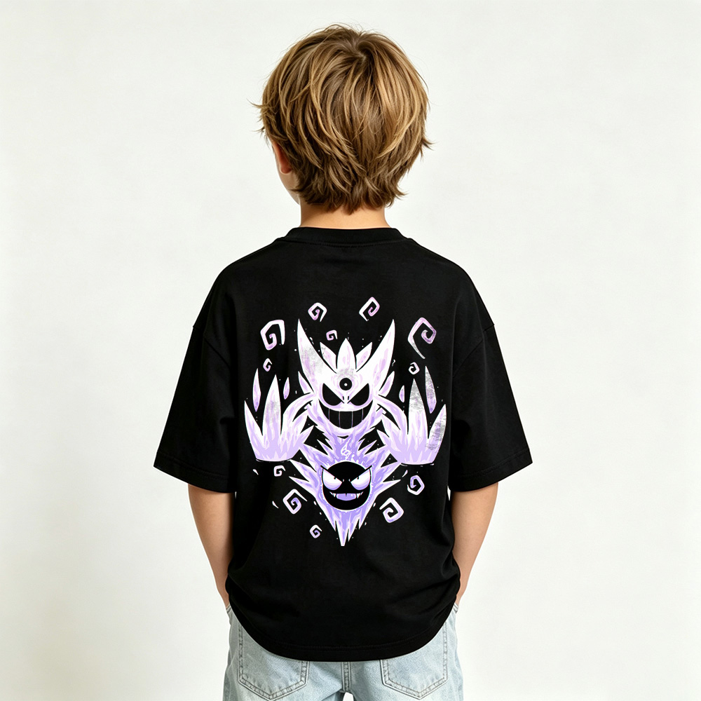 Pokémon Gengar Anime Graphic T-Shirt for Kids Cartoon Print Cotton Tee