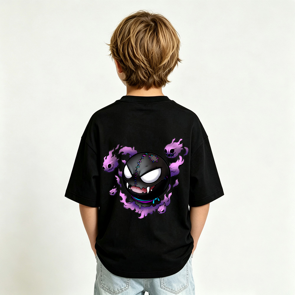 Pokémon Anime Graphic T-Shirt for Gengar Kids Cartoon Print Cotton Tee