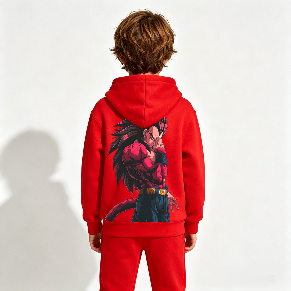 Dragon Ball Vegeta Anime Graphic Hoodie for Kids Cartoon Print Cotton Tee