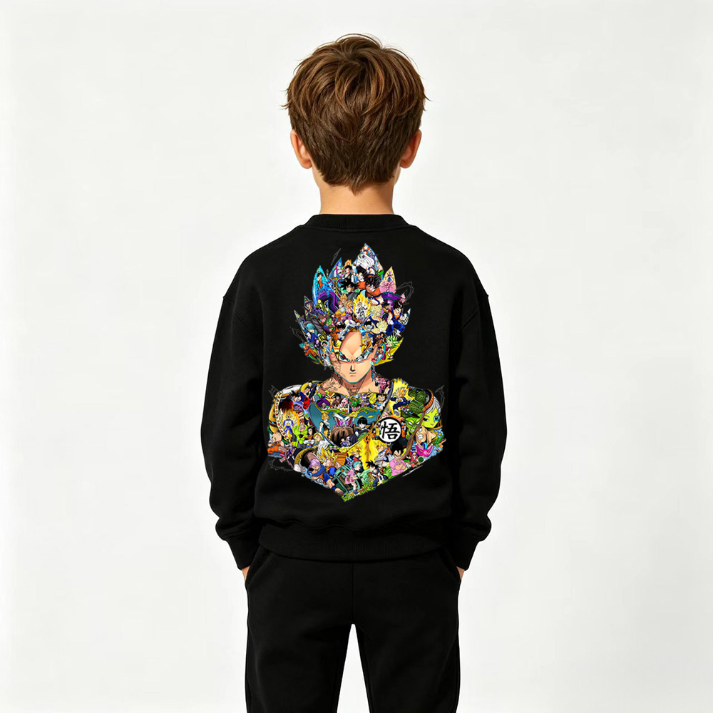 Dragon Ball Anime Graphic Crewneck Sweatshirt for Goku Kids Cartoon Print Cotton Tee