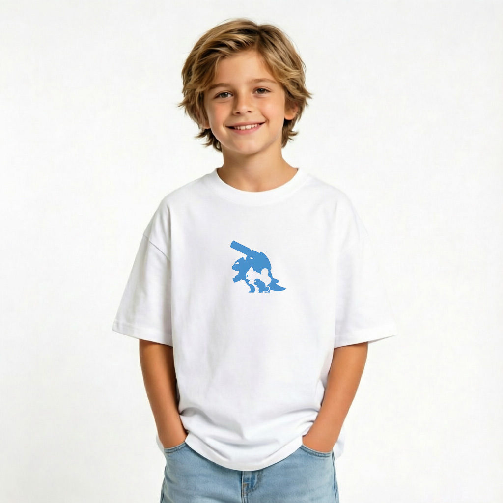Pokémon Anime Graphic T-Shirt for Blastoise Kids Cartoon Print Cotton Tee