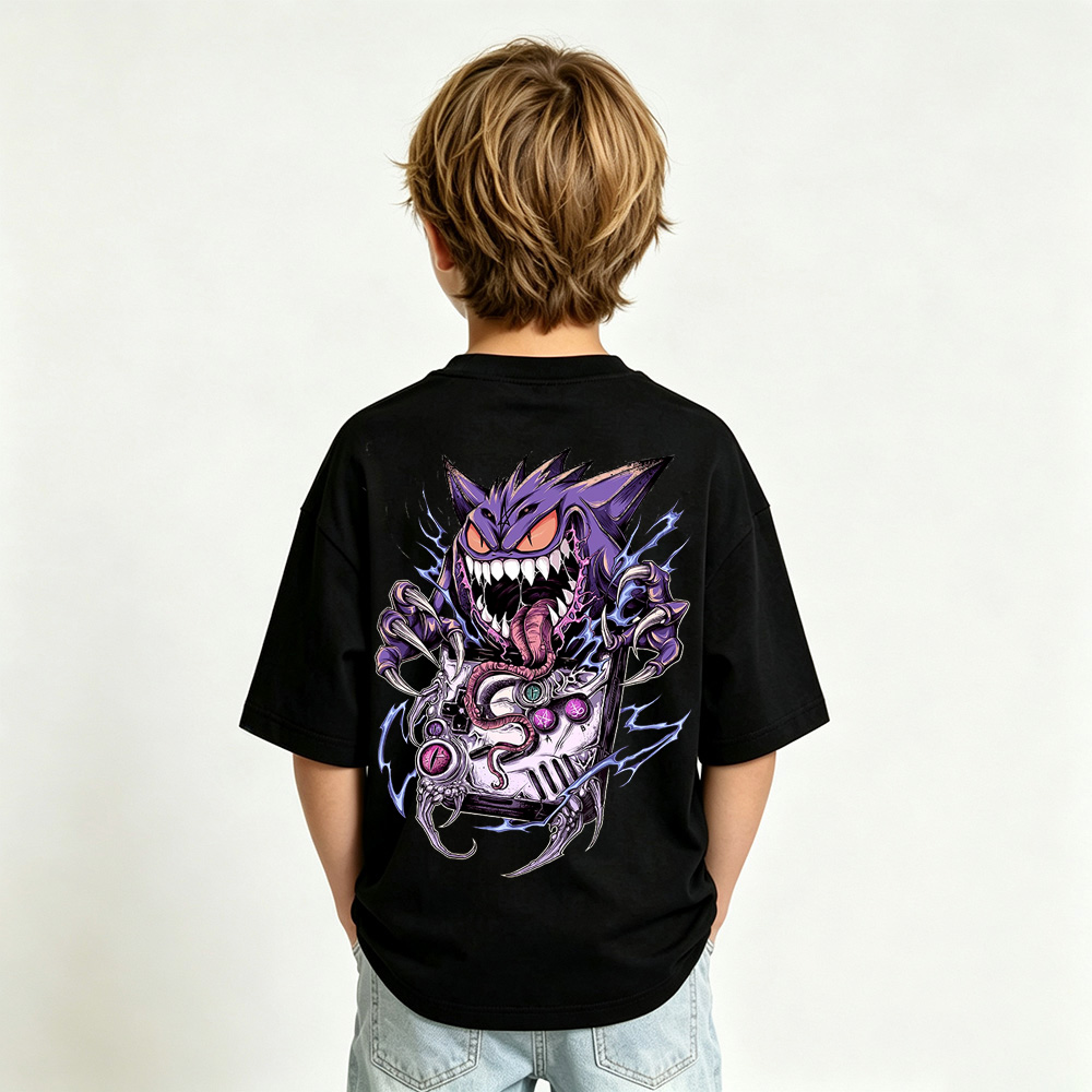 Pokémon Anime Graphic T-Shirt for Gengar Kids Cartoon Print Cotton Tee