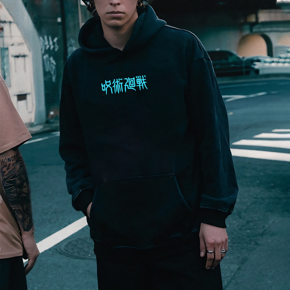 Oversized Unisex Jujutsu Kaisen Anime Print Hoodie-AnimeClothe