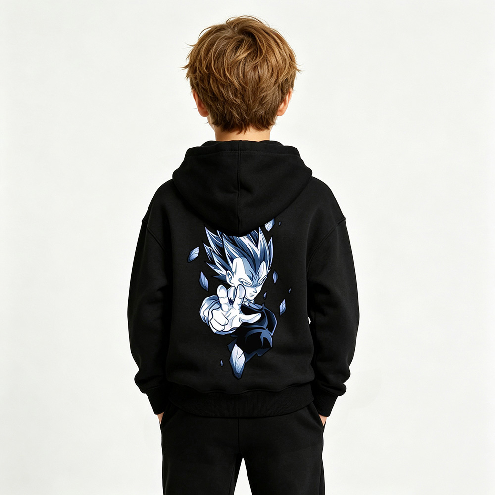 Dragon Ball Anime Graphic Hoodie for Vegeta Kids Cartoon Print Cotton Tee