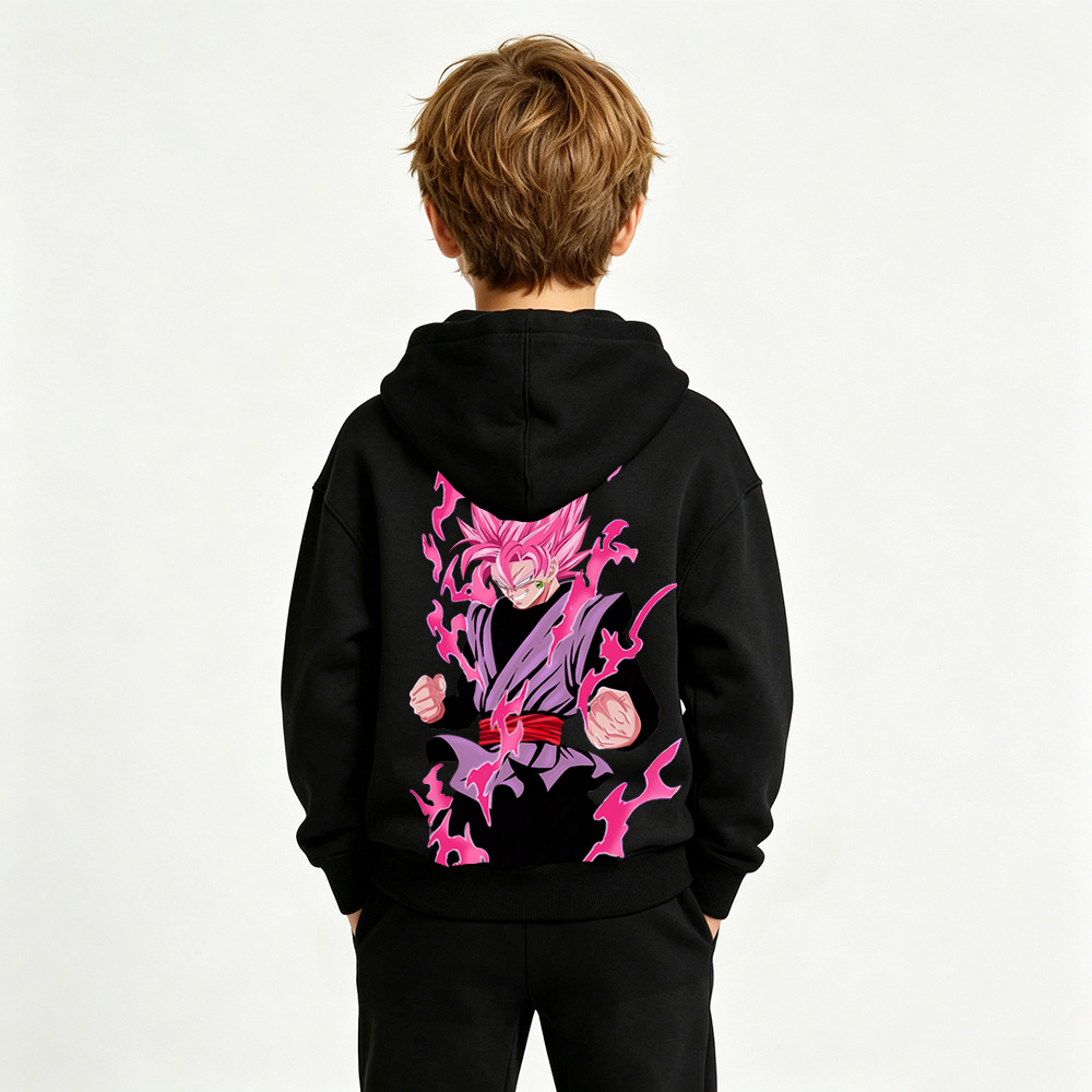 Dragon Ball Anime Graphic Hoodie for Goku Black Kids Cartoon Print Cotton Tee