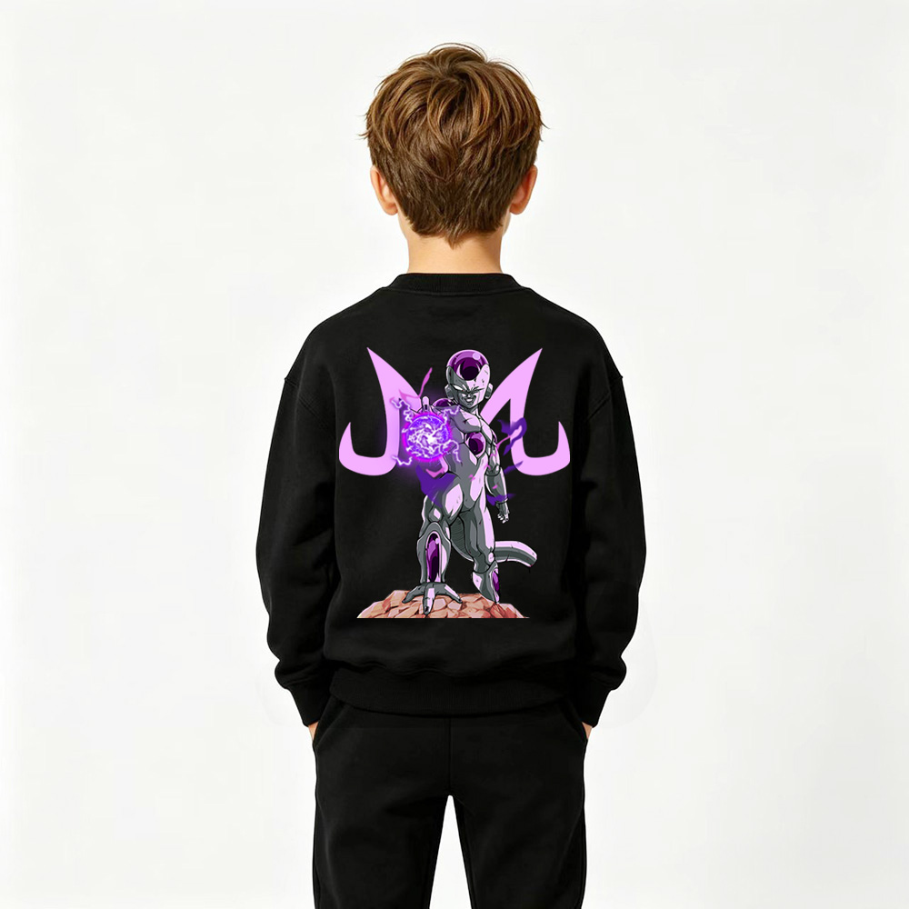 Dragon Ball Anime Graphic Crewneck Sweatshirt for Frieza Kids Cartoon Print Cotton Tee