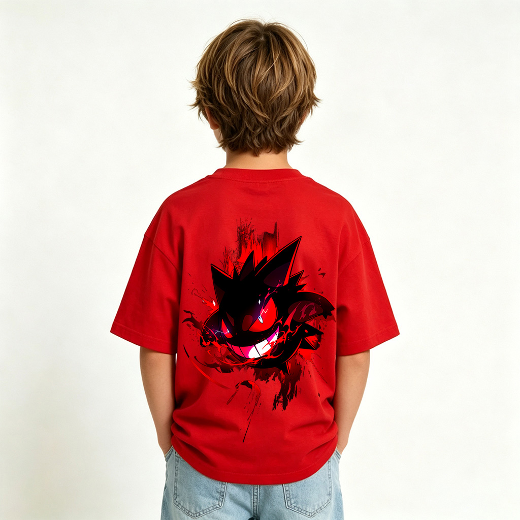Pokémon Gengar Anime Graphic T-Shirt for Kids Cartoon Print Cotton Tee
