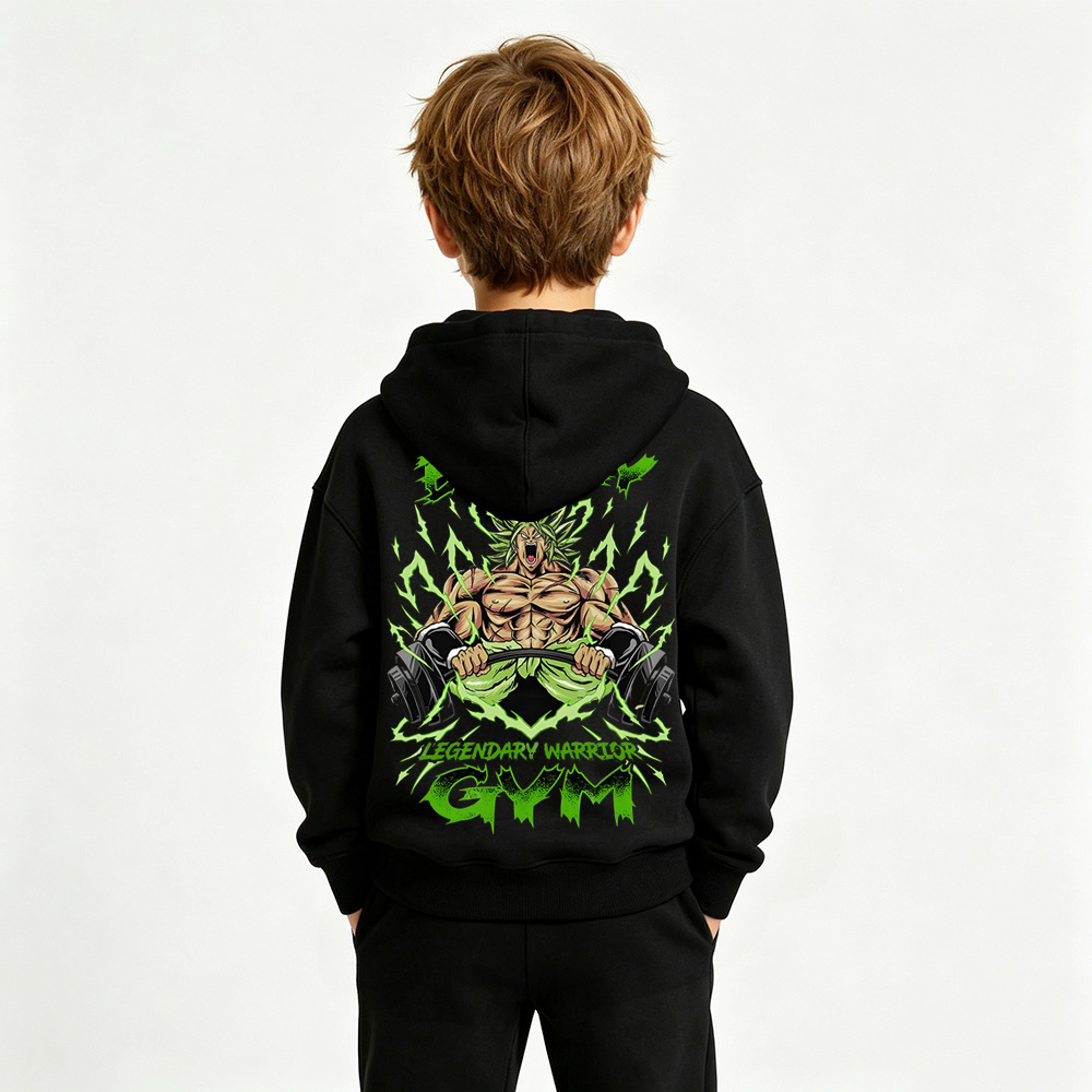 Dragon Ball Anime Graphic Hoodie for Broly Kids Cartoon Print Cotton Tee