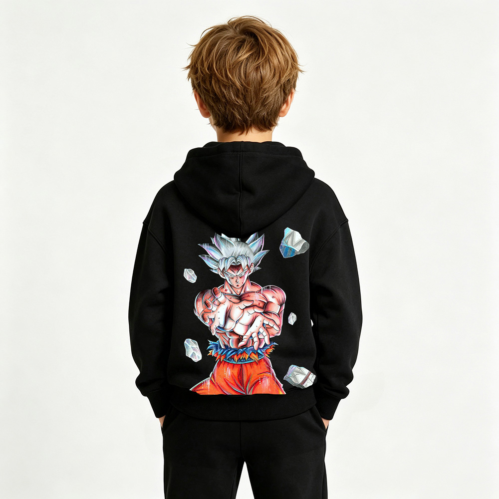 Dragon Ball Anime Graphic Hoodie for Goku Kids Cartoon Print Cotton Tee